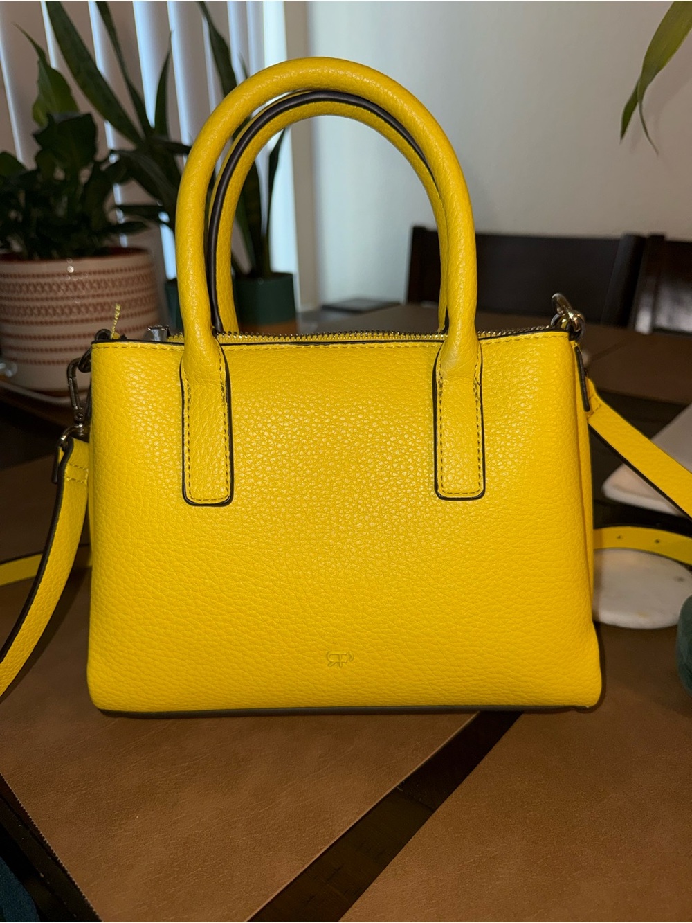 Parfois Yellow Leather crossbody bag with Detachable Strap